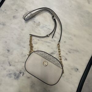 Michael Kors Cream and Gold Crossbody Bag